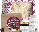 Zamio baliček vkusná krabica a pri nej 3l balenie Arónie od ZAMIA a luxusny džem Arónia + vyživový doplnok MOY z Arónie