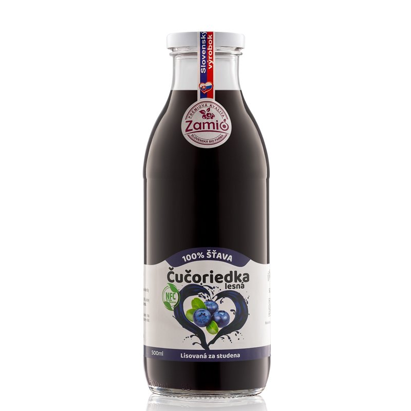 fľaša sklo 500ml objem na ovocné šťavy prírodnej 100% šťavy od Slovenkého producenta ovocných štiav ZAMIO a MOY