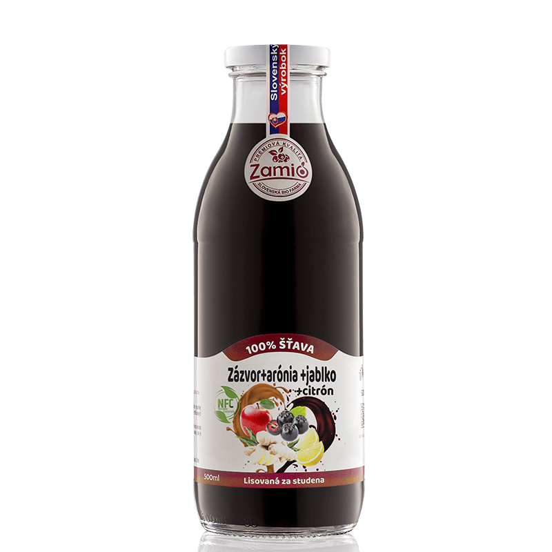 fľaša sklo 500ml objem na ovocné šťavy prírodnej 100% šťavy od Slovenkého producenta ovocných štiav ZAMIO a MOY