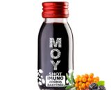 Arónia rakytník fľaša sklo SHOT 60ml objem plná ovocné šťavy prírodnej 100% šťavy od Slovenkého producenta ovocných štiav ZAMIO a MOY
