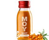 fľaša sklo SHOT 60ml objem plná ovocné šťavy prírodnej 100% šťavy od Slovenkého producenta ovocných štiav ZAMIO a MOY