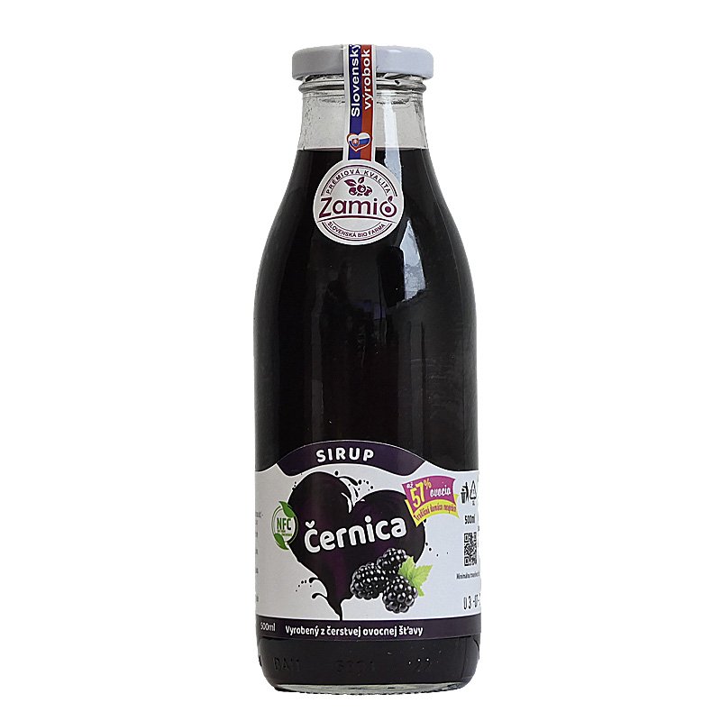 fľaša sklo 500ml objem plná ovocné šťavy prírodnej 100% šťavy od Slovenkého producenta ovocných štiav ZAMIO a MOY