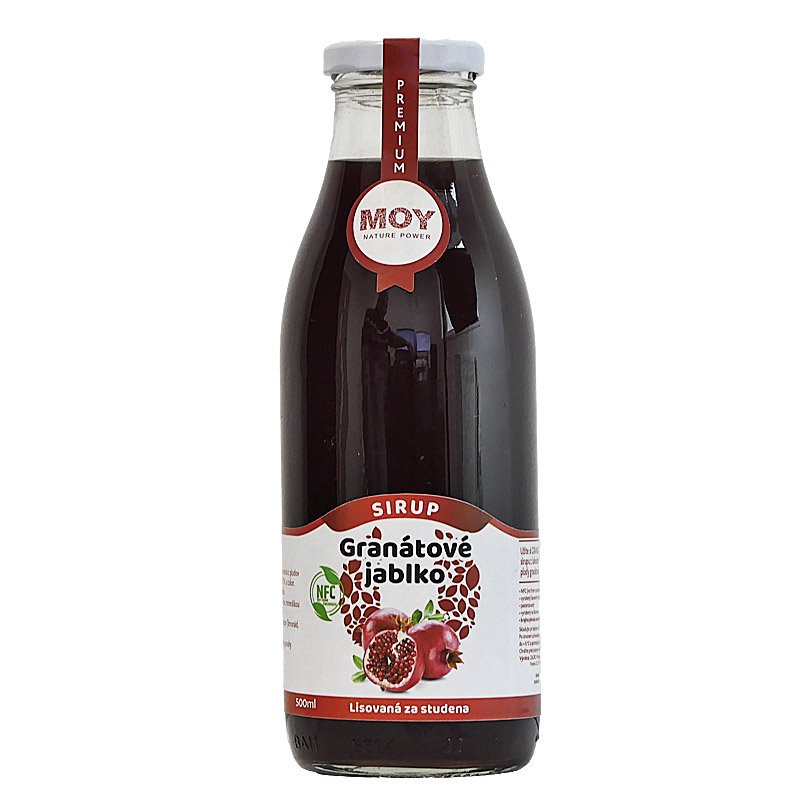fľaša sklo 500ml objem plná ovocné šťavy prírodnej 100% šťavy od Slovenkého producenta ovocných štiav ZAMIO a MOY