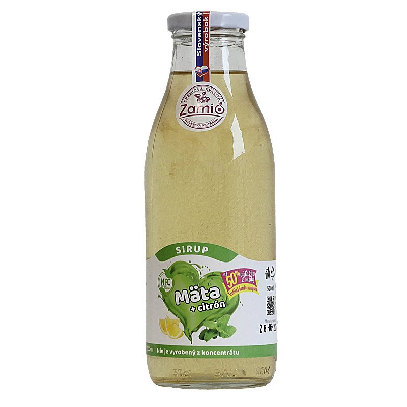 fľaša sklo 500ml objem plná ovocné šťavy prírodnej 100% šťavy od Slovenkého producenta ovocných štiav ZAMIO a MOY