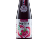 fľaša v skle 100% šťava z maliny v skle tvamej farby 700ml balenie